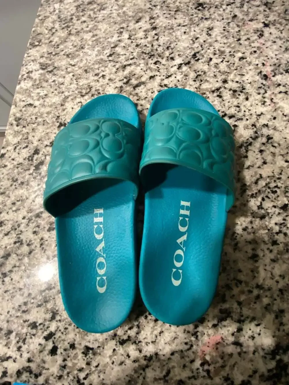 Coach Women's Ulyssa Rubber Slide Sandals in Sea Mist